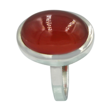 Load image into Gallery viewer, Sundari large oval cabochon carnelian silver ring
