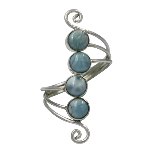 Unique Sundari design of a simple Swirl Ring with Larima stones.