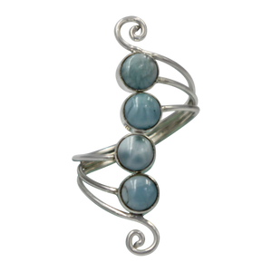 Unique Sundari design of a simple Swirl Ring with Larima stones.