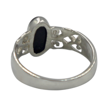 Load image into Gallery viewer, Long Oval Black Onyx Sterling Silver Ring
