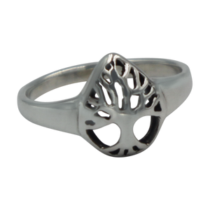 Tree of life Drop Shape Sterling Silver Ring
