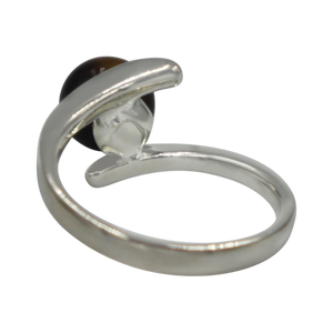 Sundari bead tigers eye high polished sterling silver ring