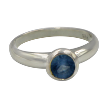 Load image into Gallery viewer, Sundari round Blue Topaz Cubic Zirconia Sterling silver ring
