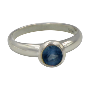 Sundari round Blue Topaz Cubic Zirconia Sterling silver ring