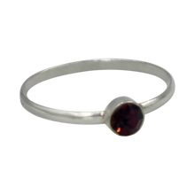 Load image into Gallery viewer, Simple Garnet Cubic Zirconia small stone extra thin Ring. Available in multiple colours.

