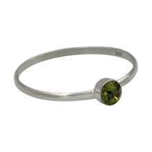Load image into Gallery viewer, Simple Peridot Cubic Zirconia small stone extra thin Ring. Available in multiple colours.
